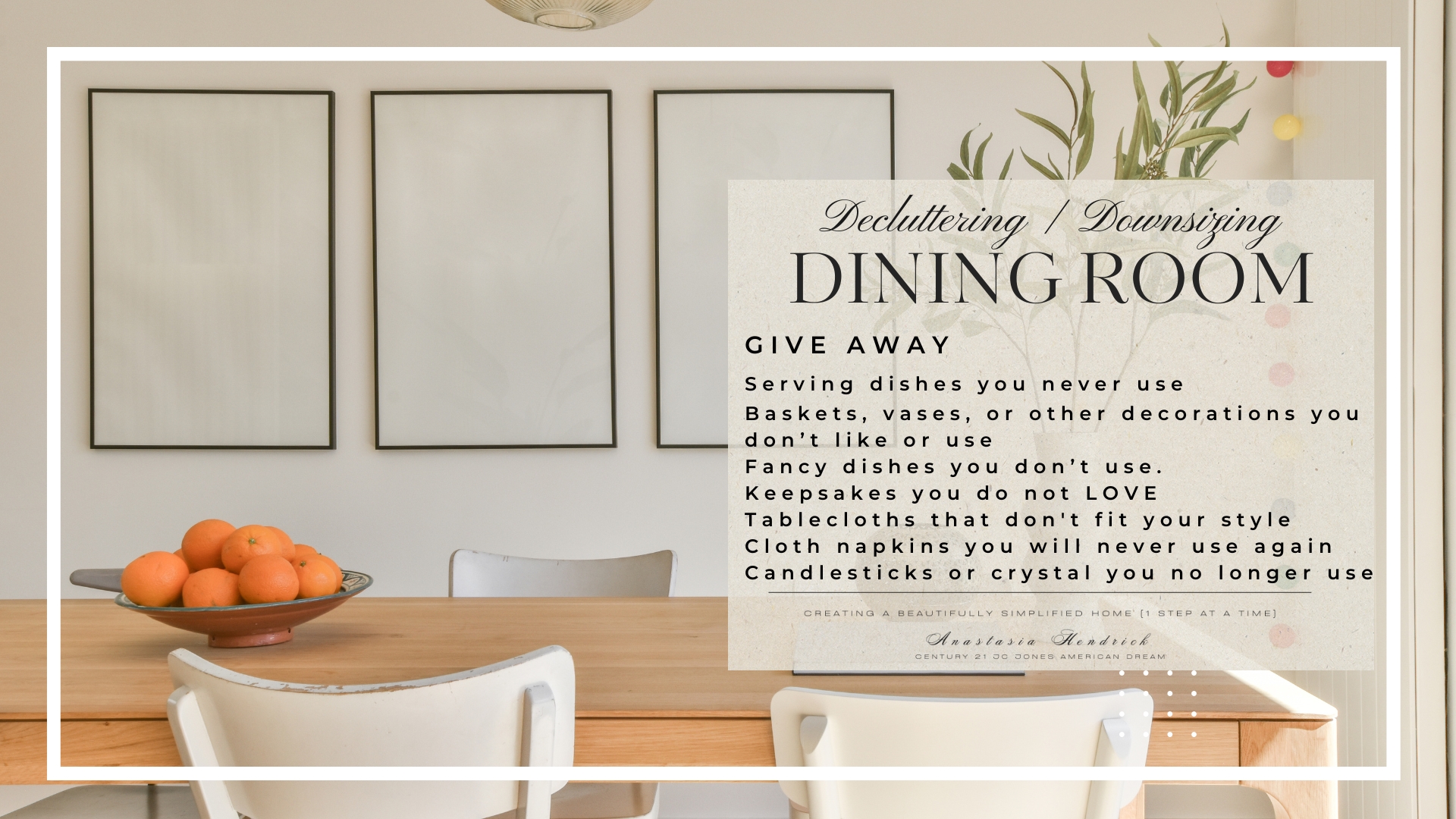 Declutter your dining room