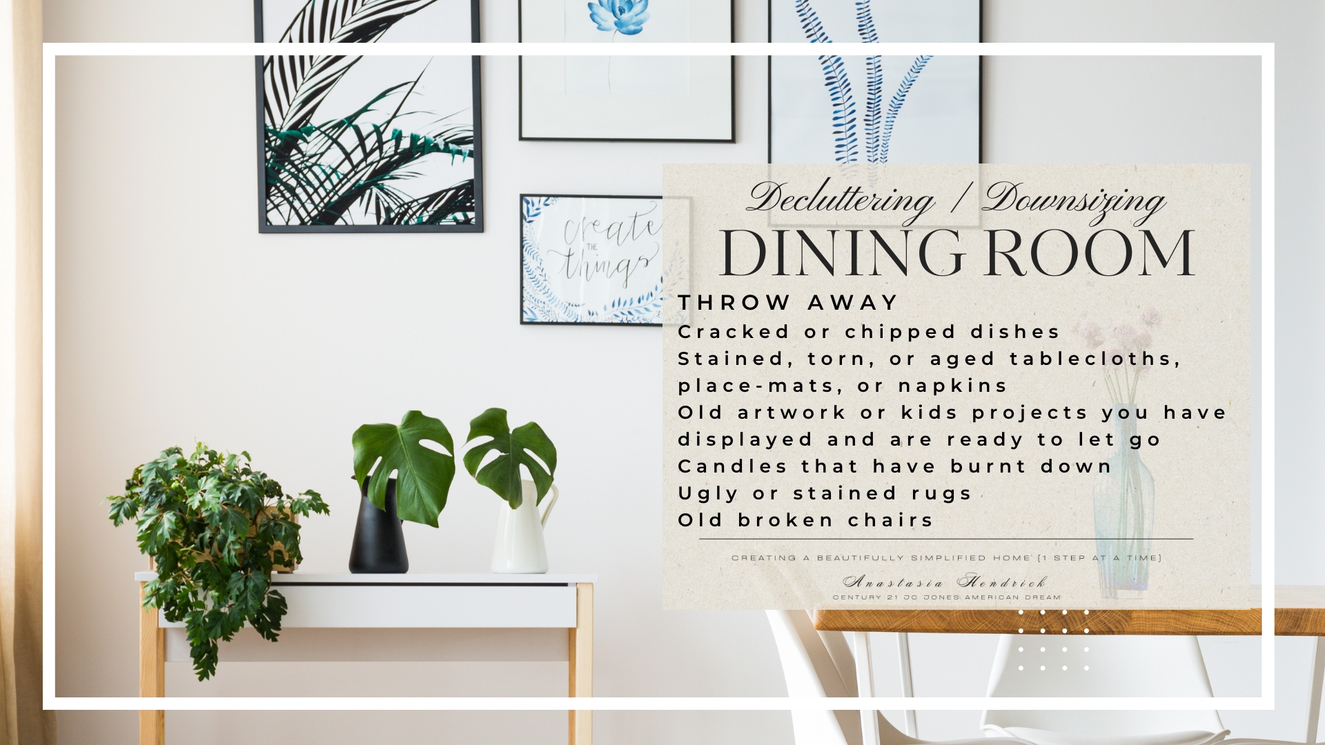 Declutter your dining room