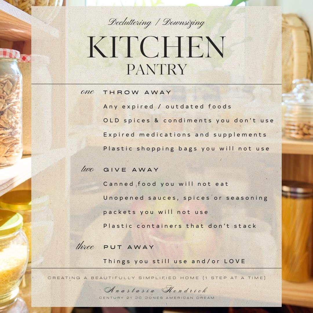 De-clutter your Kitchen PANTRY when preparing a home to sell