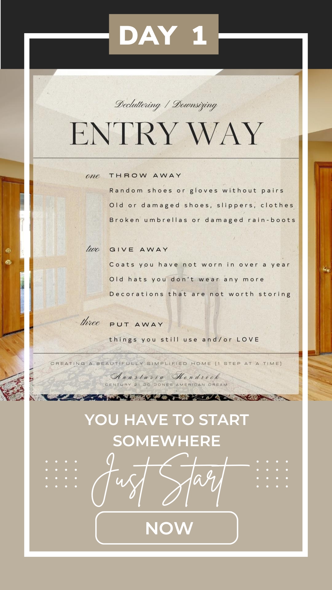 Entry Way Decluttering Steps